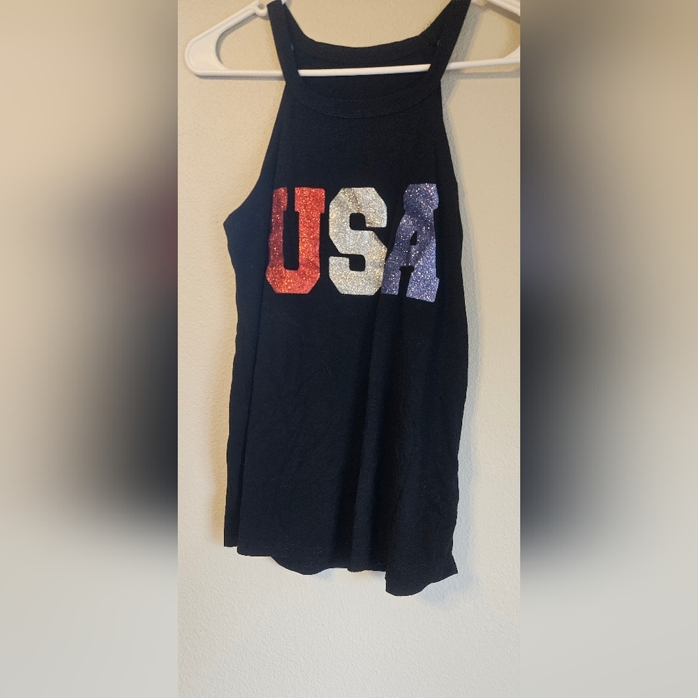 Black USA Tank Top